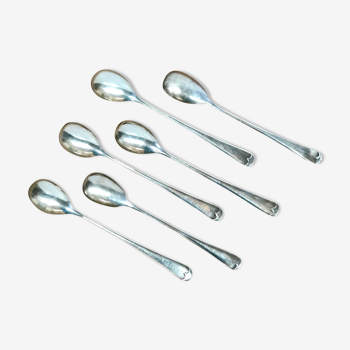 Six silver metal cocktail spoons