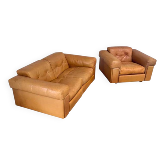 Robert Haussmann lounge sofa and chair, De Sede 1970s