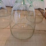 5 large green stemmed glasses