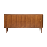Midcentury sideboard in cherry wood with 2 sliding doors 1960s