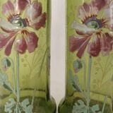 Pair of Legras vases in art nouveau enameled glass