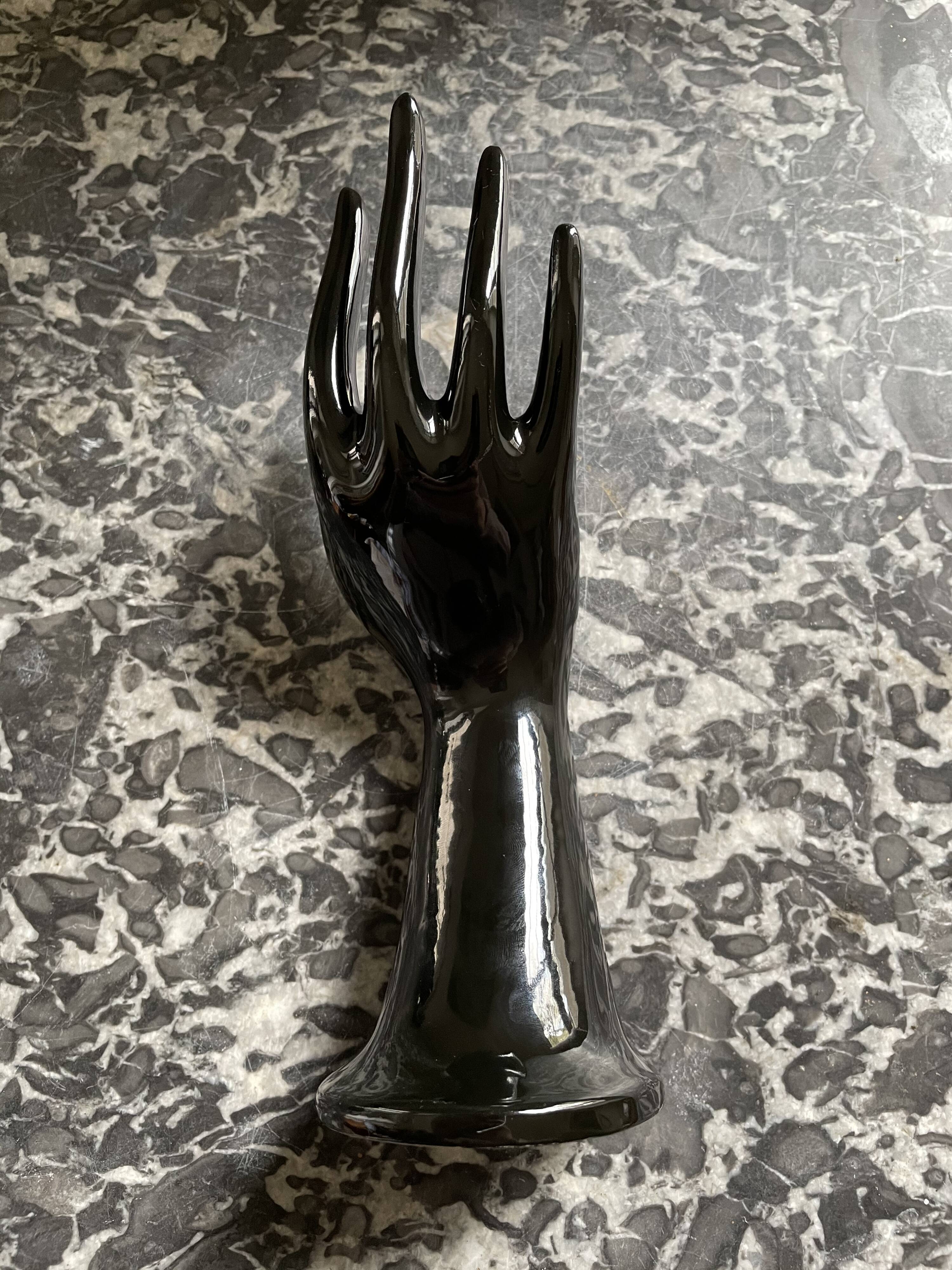 Black ceramic binge hand and cup 1970