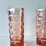 Pair of pink glass vases