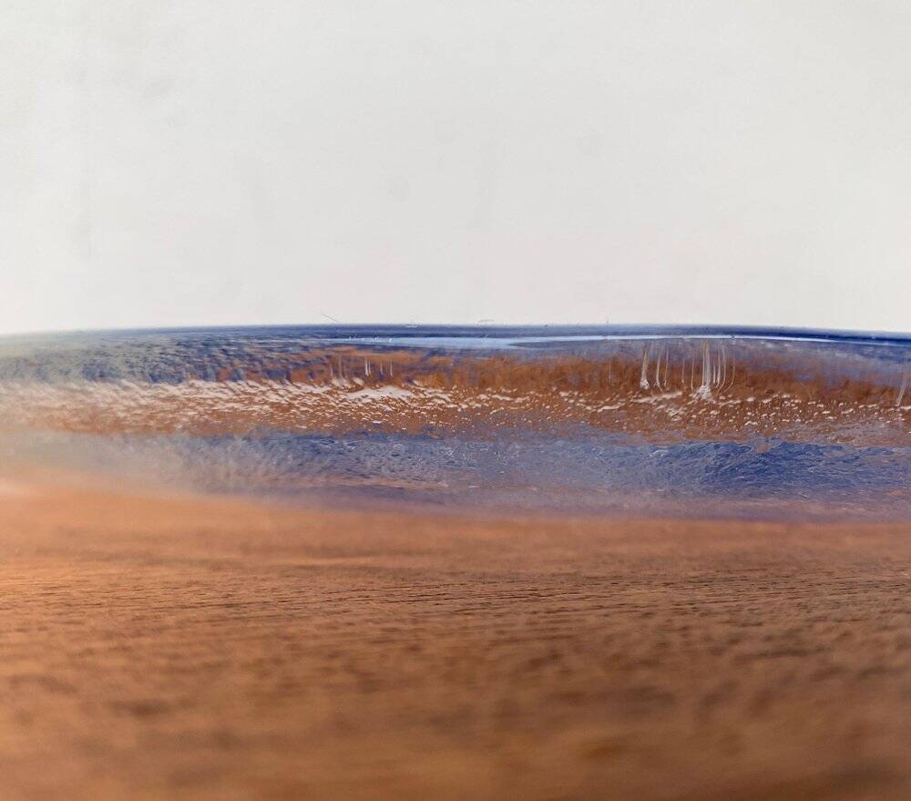 Grande assiette en verre scandinave vintage avec motif papillon, années 1970