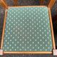 Set of 6 vintage solid wood chairs — Green fabric seats