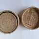 Set of 10 rattan coasters and its box