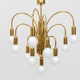 Vintage gold chandelier pendant lamp from the 1970s