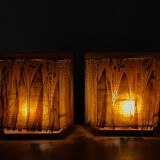 Pair of sconces in vegetable leaves