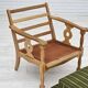 Fauteuil en bois de chêne en laine d'ameublement, état d'origine.