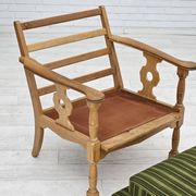 1970s, Danish design, oak wood armchair in furniture wool, original condition.