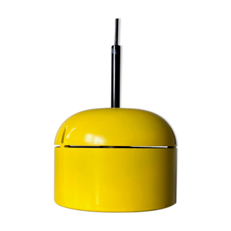 Yellow hanging lamp by Arnold Berges for Staff Leuchten, 70's interior
