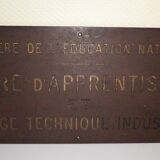 Copper panel of the Ministry of National Education 1950
