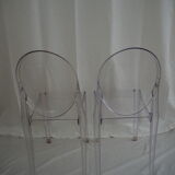 Pair of stackable chairs Victoria Ghost by Philippe Starck, Kartell