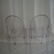 Pair of stackable chairs Victoria Ghost by Philippe Starck, Kartell
