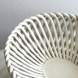 Small white ceramic twisted basket
