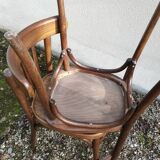 Pair of curved wooden bistro chairs
