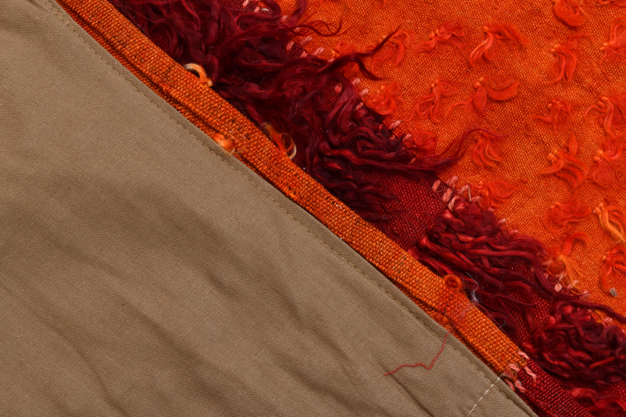 Red & orange tones vintage rug, 163x240 cm