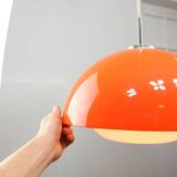 Space Age Italian Orange Acrylic Glass Pendant Lamp, 1970s