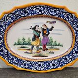 Large Quimper HB earthenware dish - Breton decor
