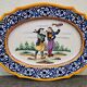 Large Quimper HB earthenware dish - Breton decor