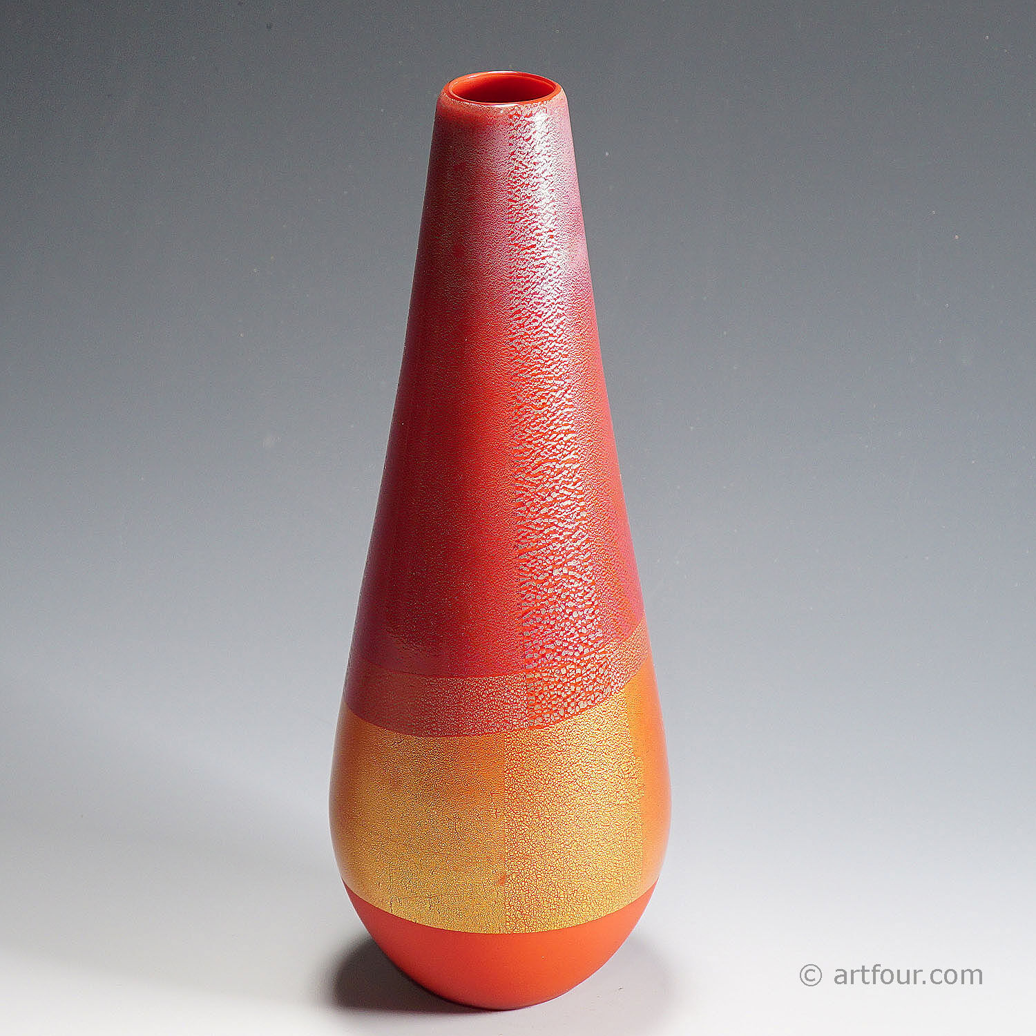 Venini art glass vase from the 'Quarzi' series, Murano 2004