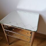 Art Deco style mirrored bedside table