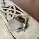 Art nouveau silver metal underside, retractable