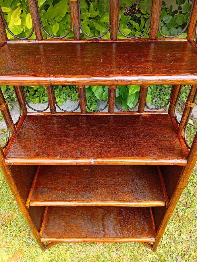 Bamboo wicker bookshelf
