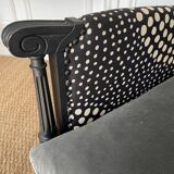 Small gray velvet style bench