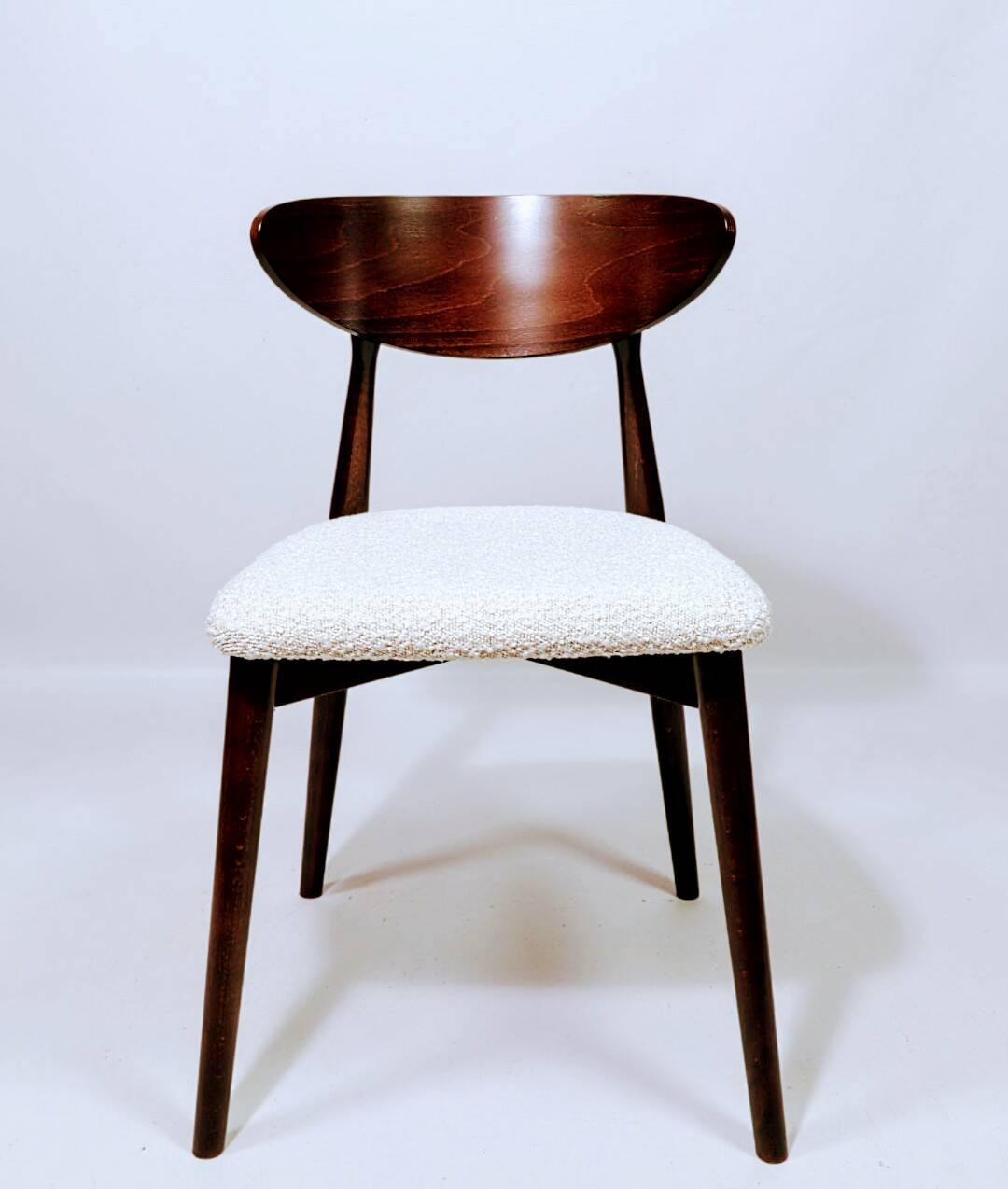 Scandinavian design pearl bouclé dining room chairs set of 6