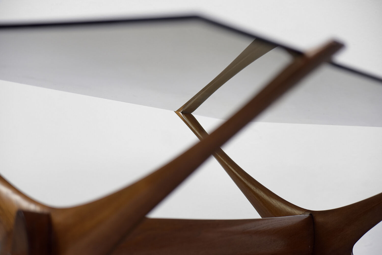 Mid-century scandinavian walnut condor coffee table by fredrik schriever-abeln for örebro glass, 196