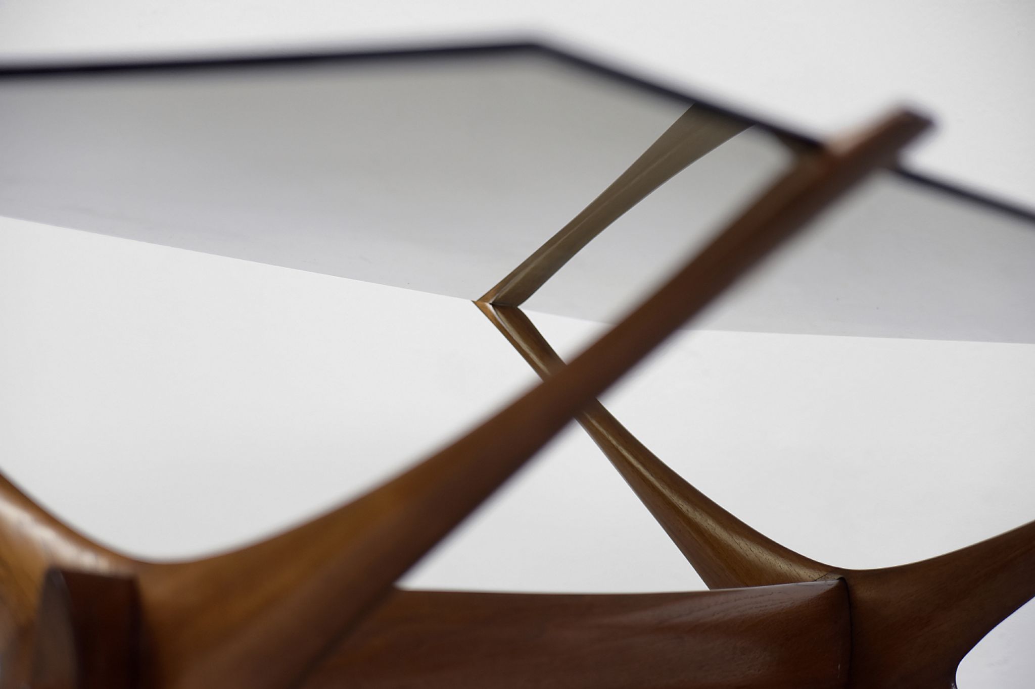Mid-century scandinavian walnut condor coffee table by fredrik schriever-abeln for örebro glass, 196
