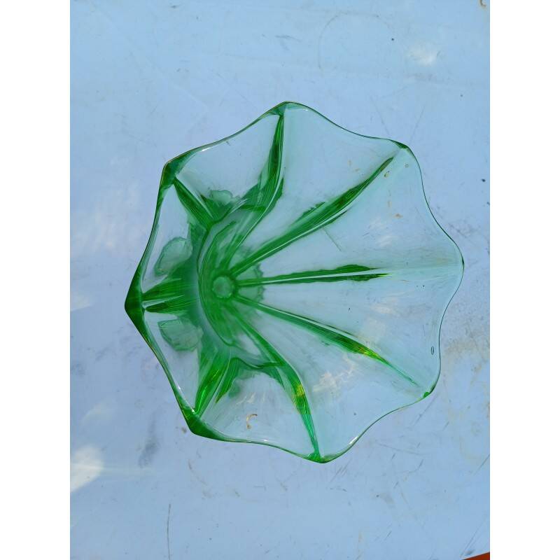 Green glass vase
