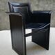 Tito Agnoli Italian black leather design chair