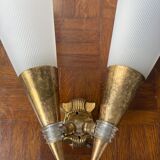 Wall lamp in brass and plastic