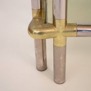 Mid-Century Hollywood Regency French Chrome and Brass Shelf, 1970s