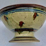 Fruit cup in polychrome glazed stoneware signature to identify