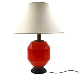 Space Age orange glass table lamp base, Italy 1960s