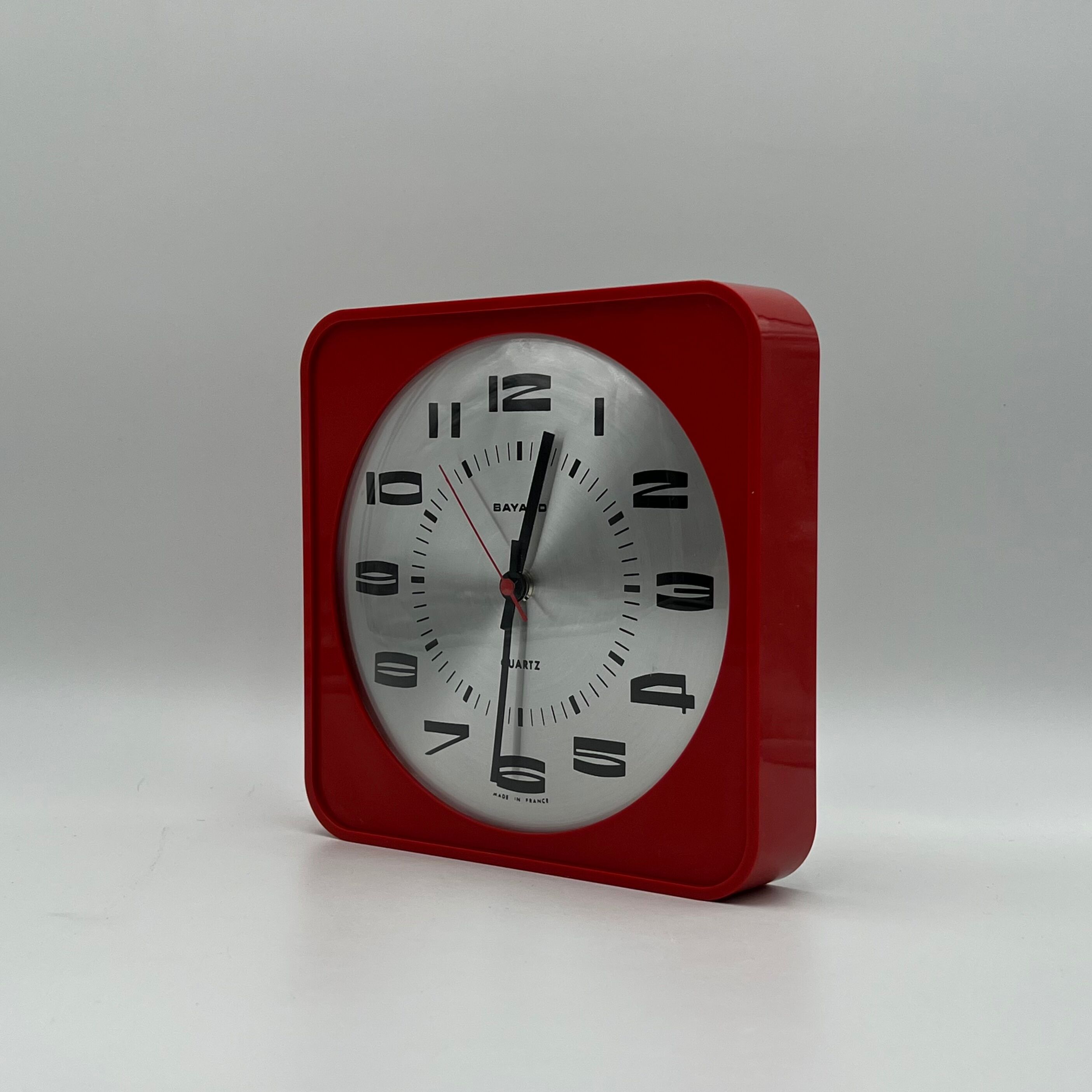 Space age Bayard 70s wall clock vintage orange, made in France