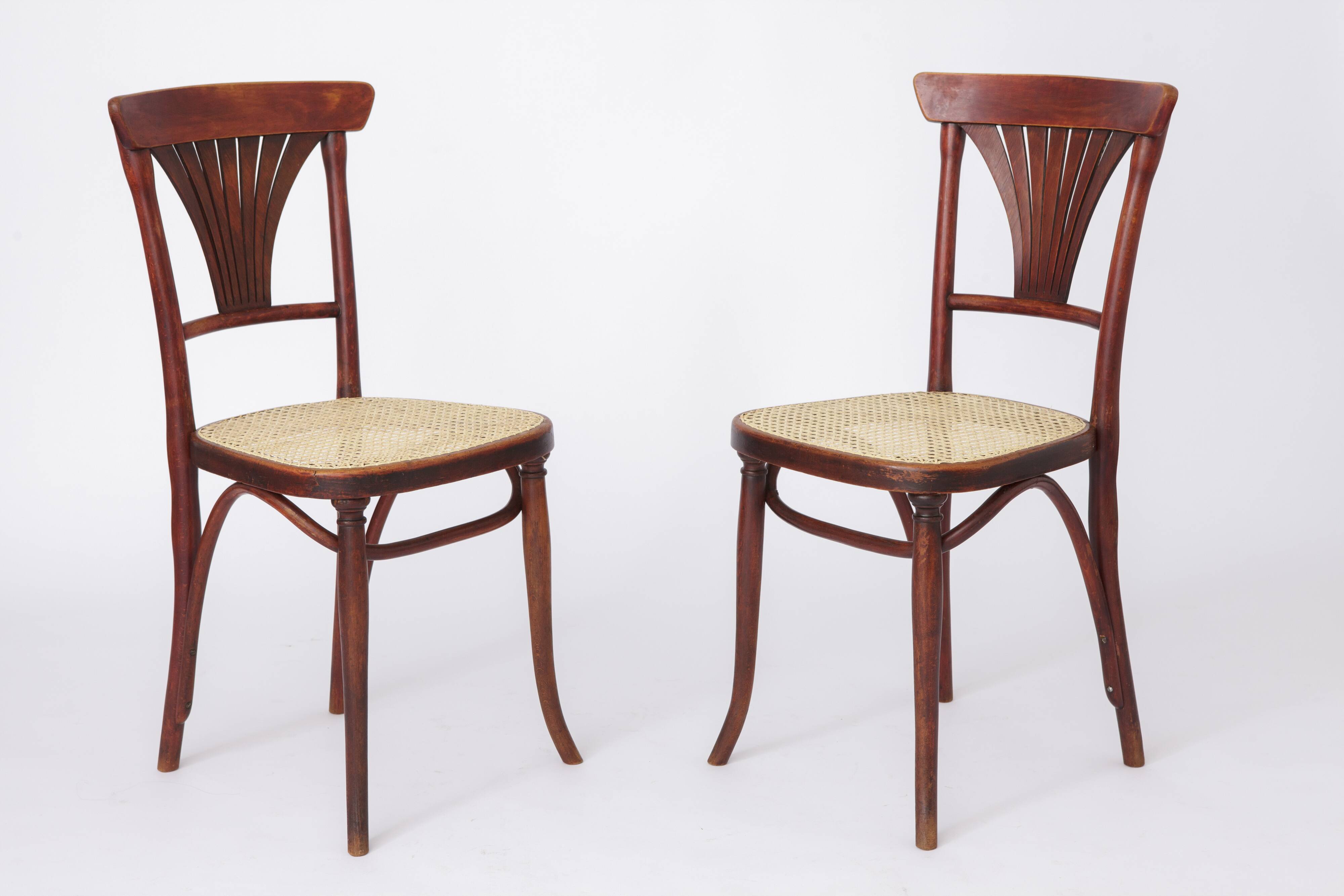 Pair Thonet chairs #221 around 1900, vintage, antique