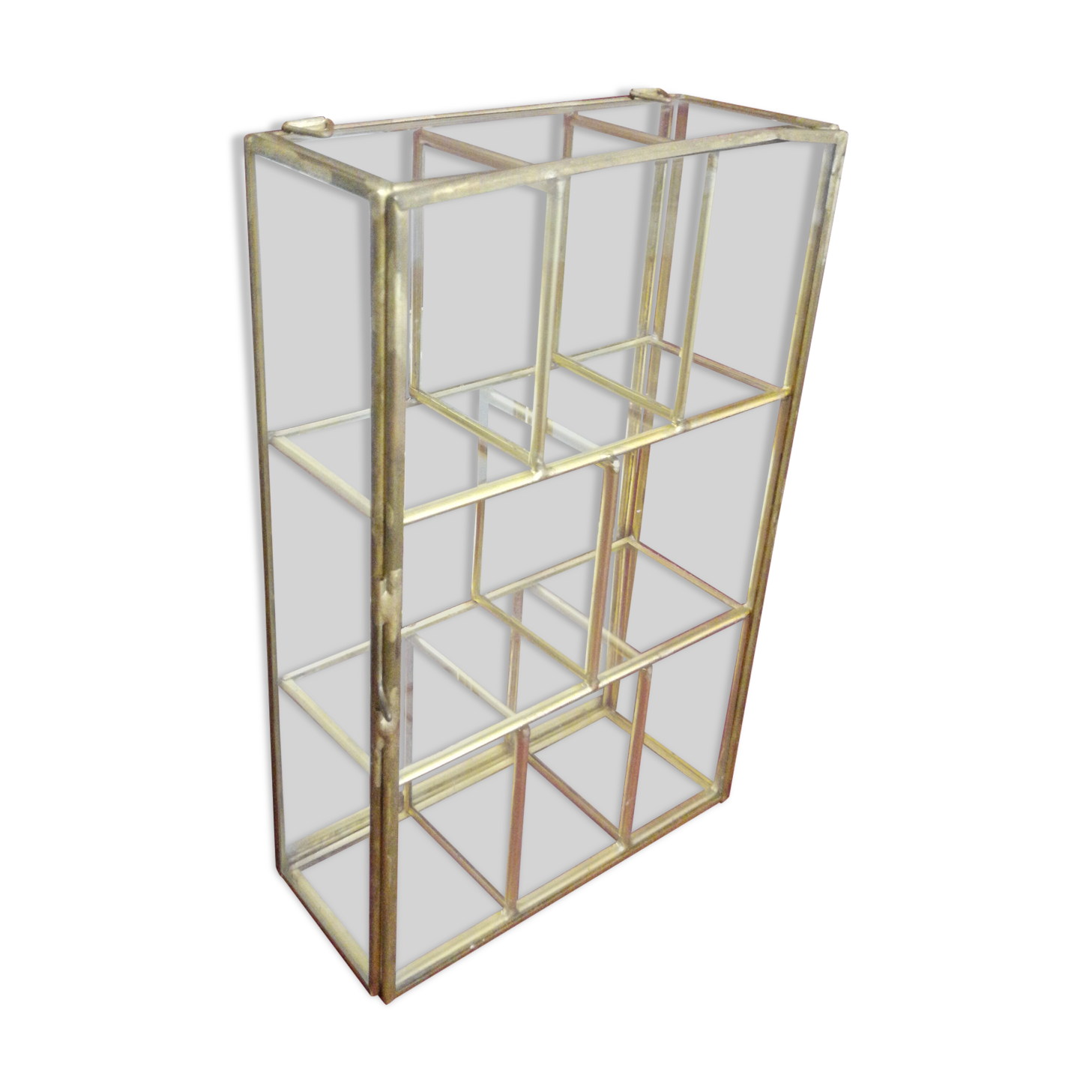 Small brass and glass display case.