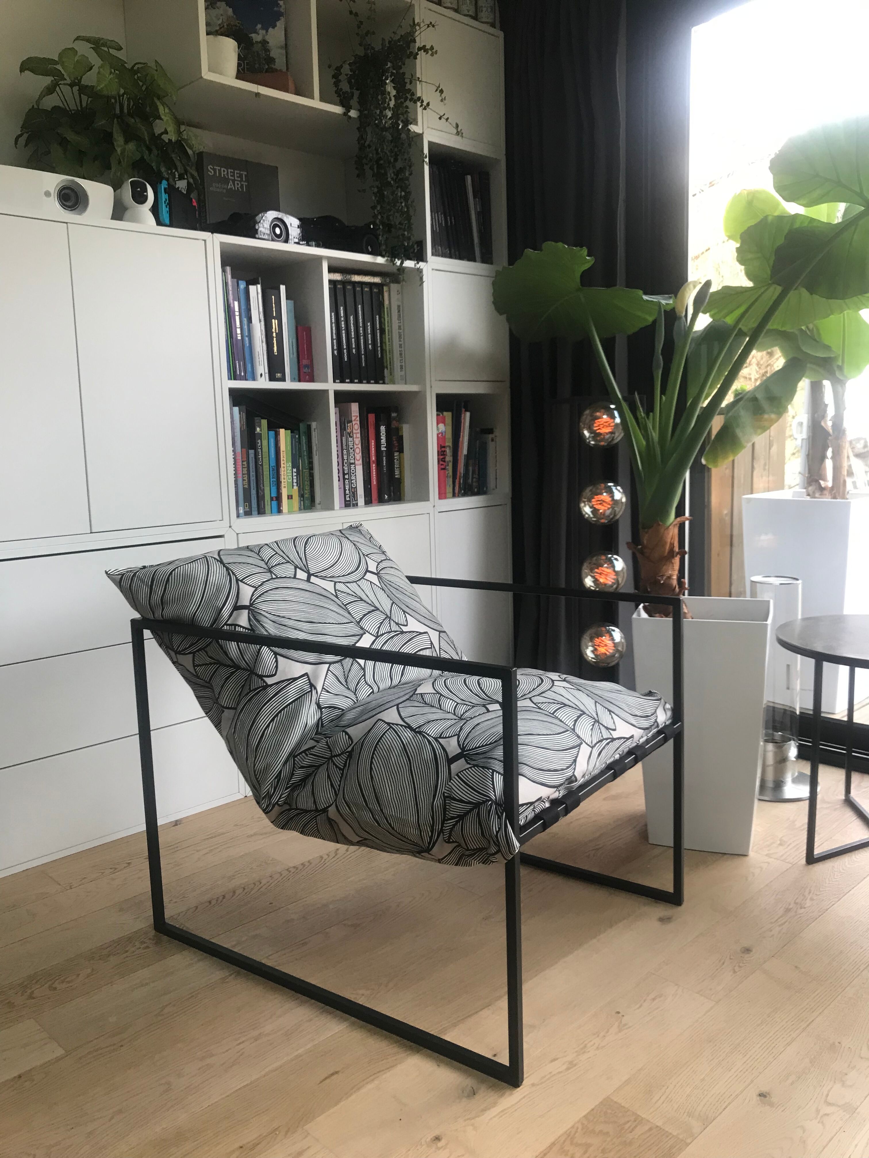 Fauteuil métal & tissu