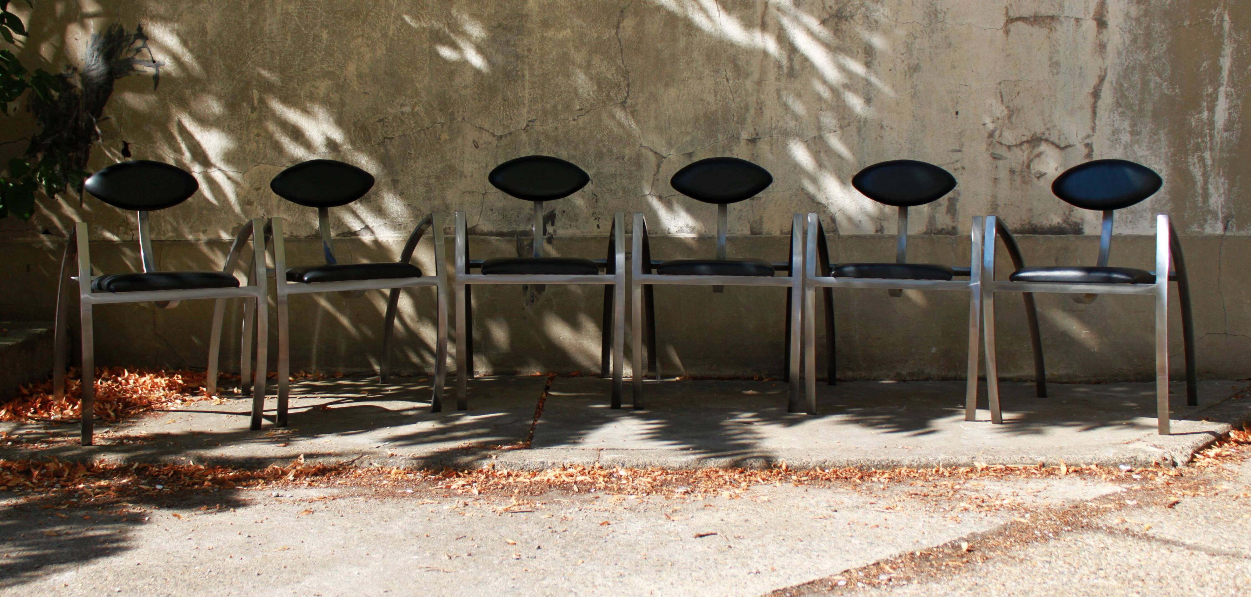 Set of 6 dining chairs by Kai Papritz, 90s.
