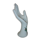 Main baguier soliflore céramique blanche avec décors