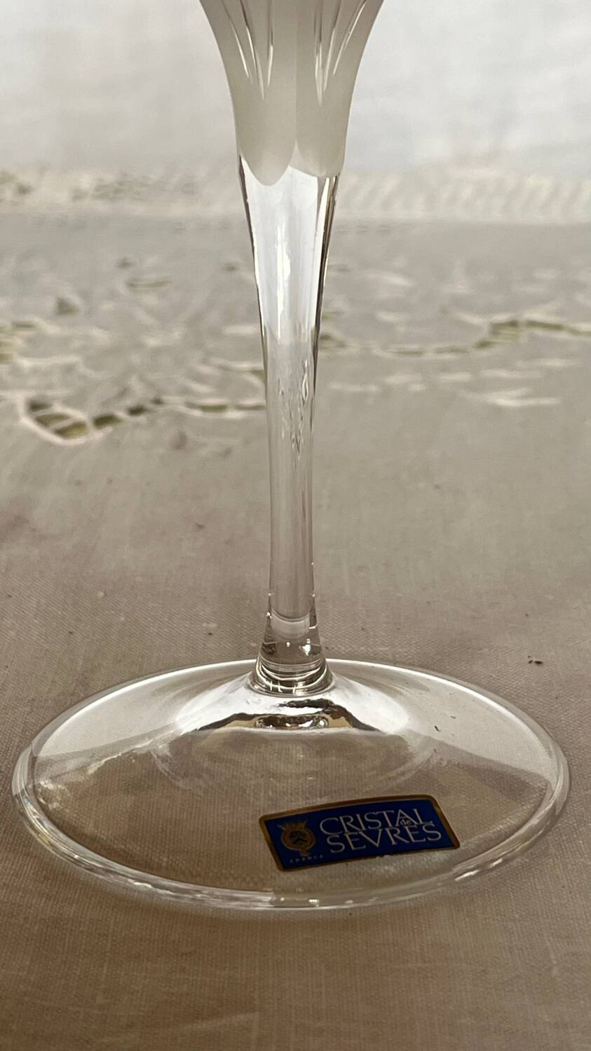 Set of 4 vintage Sèvres Primavera crystal stemware