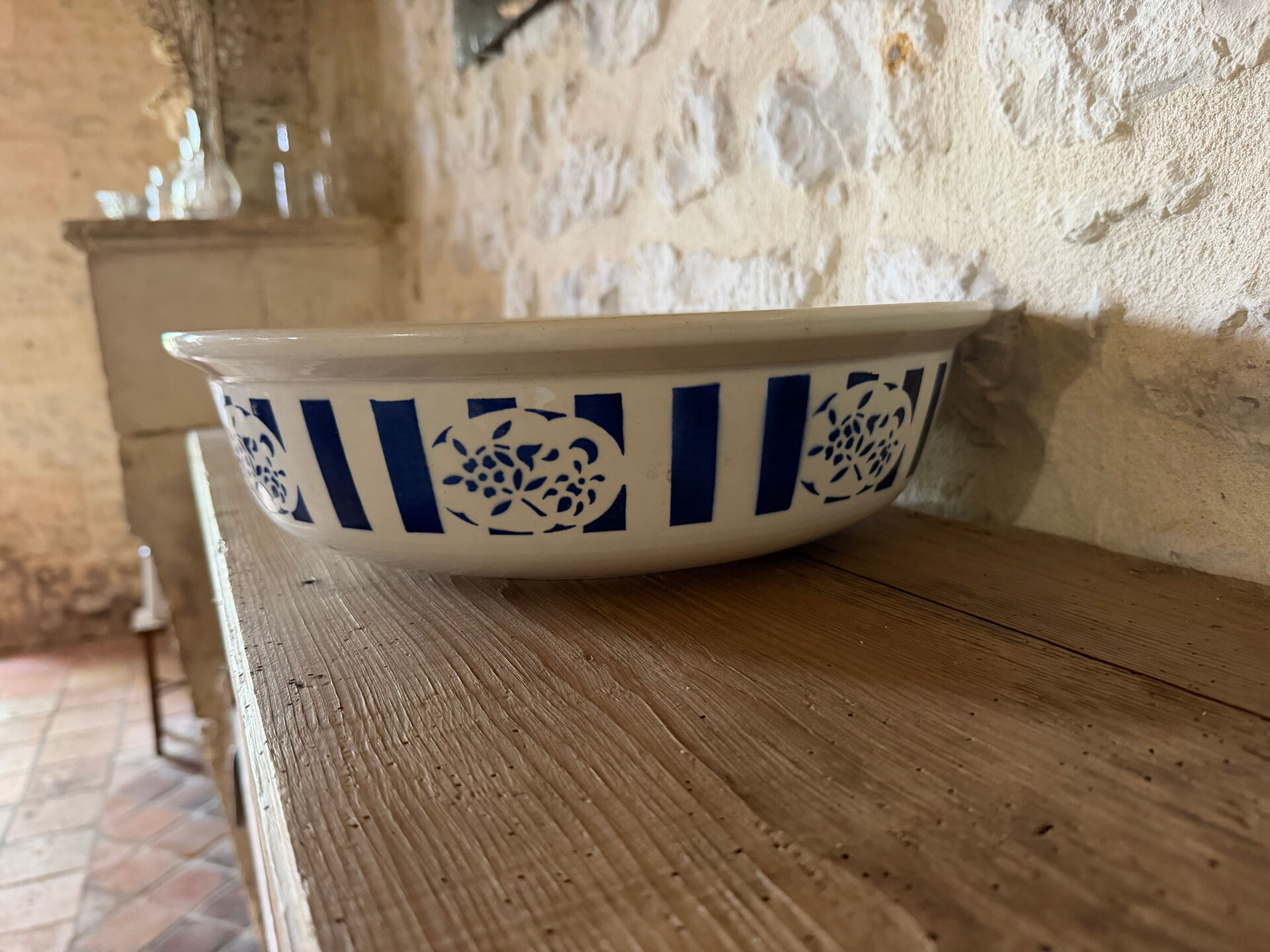 Large earthenware salad bowl