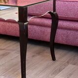 Mirror and wood side table