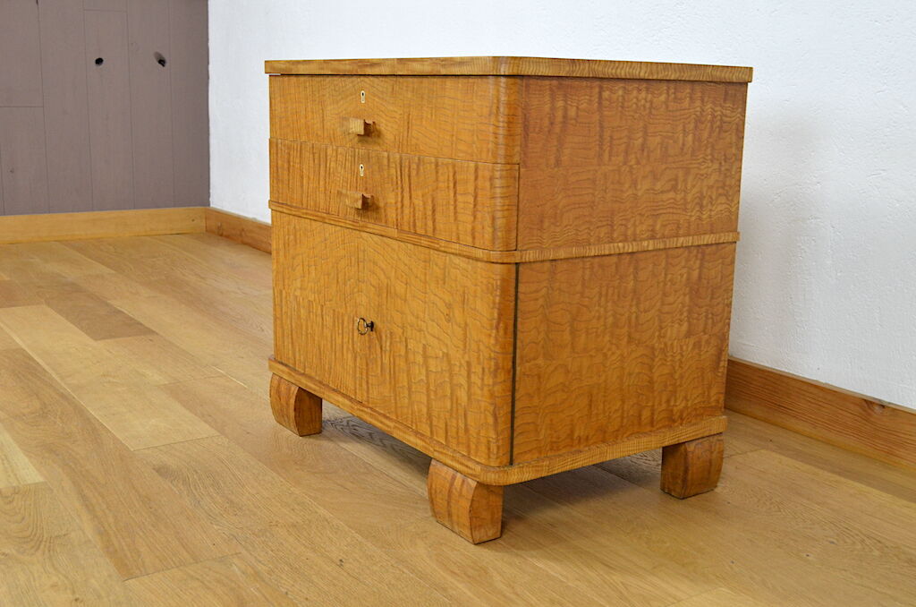 Vintage low furniture in blond wood 1940