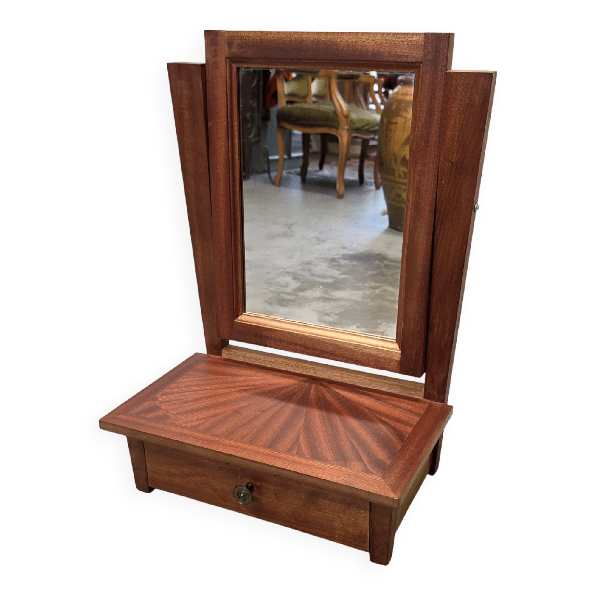 French Art Deco dressing table with swivel mirror