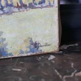 Georges Duvillier landscape "Between town and countryside" oil on canvas signed